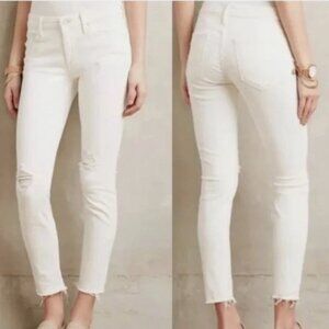 MOTHER The Tripper ankle Fray Jeans  Unfairest Of Them All White Size 26